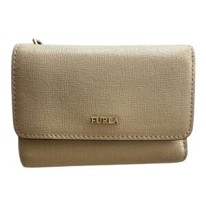 Furla Trifold Wallet Leather Bifold Wallet One Size Beige